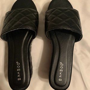 Black Slide Style Wedges